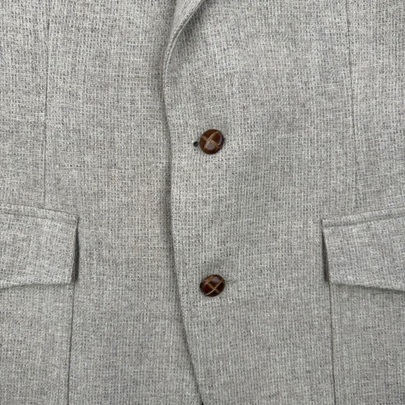 Vintage Pendleton Blazer Mens 40 Beige Virgin Wool Suede Yoke Elbow Patches USA - Picture 3 of 16